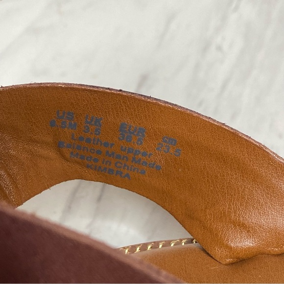 Franco Sarto Kimbra Brown Leather Ankle Strap Sandal 6 1/2 M - Picture 11 of 14